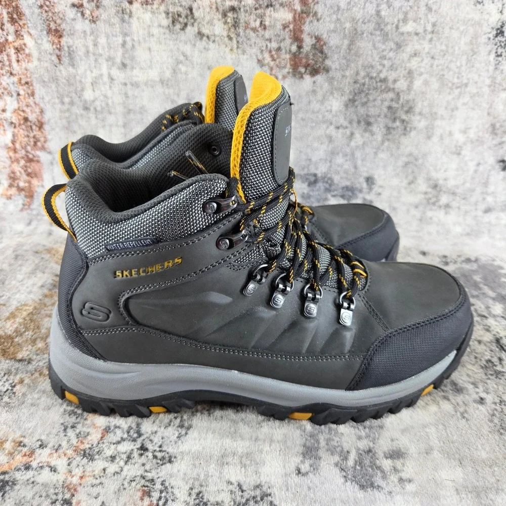 Skechers Hiking Boots Mens 8.5 Black Relaxed Fit Relment Daggett Outdoor Trail